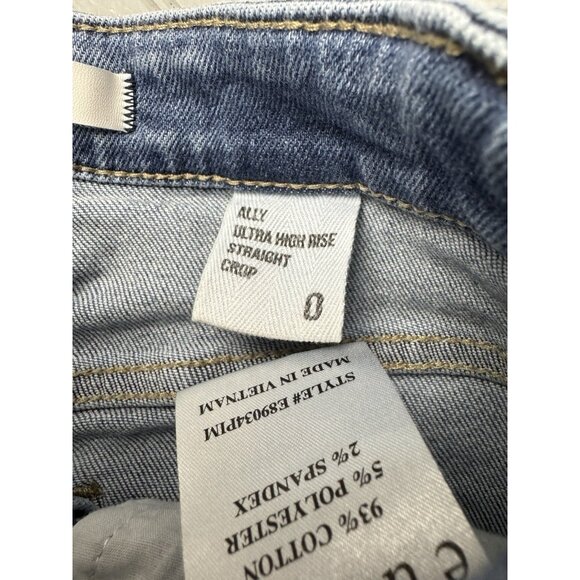 Eunina Size 0 Womens Jeans Ally Ultra High Rise Straight Crop Stretch Ra… - Picture 3 of 4